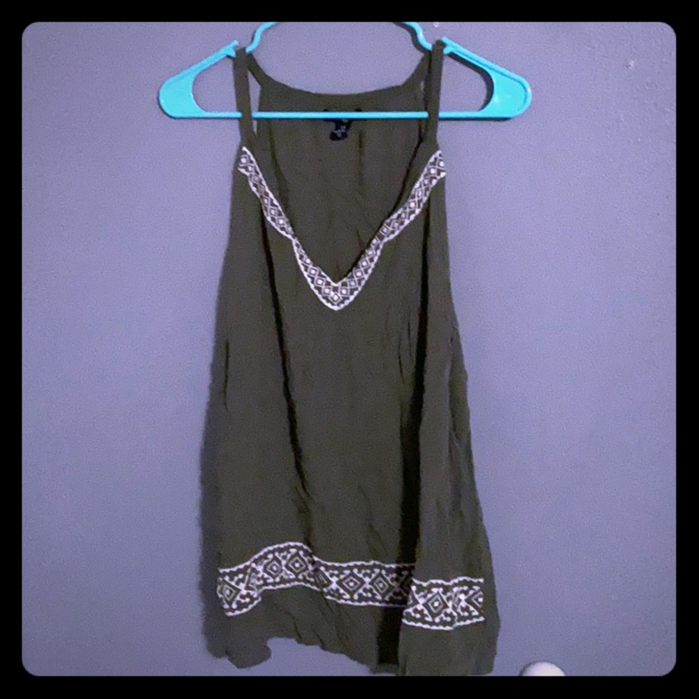 Green Tank Top With Bohemian Print